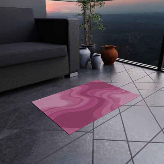 Pinky Mauve Wavey 24" x 36" Outdoor Rug