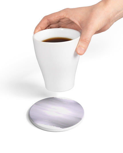 Sephia Sea Dark Fog 4" x 4" Round Ceramic Coaster