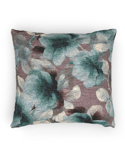Deep Blue Florals Woven Pillow, 17" x 18"