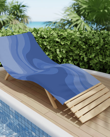 Deep Blue Wavey Beach Towel, 30" x 60"