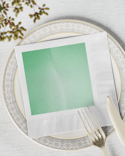 Mint Fade White Coined Napkins, 6.5" x 6.5"