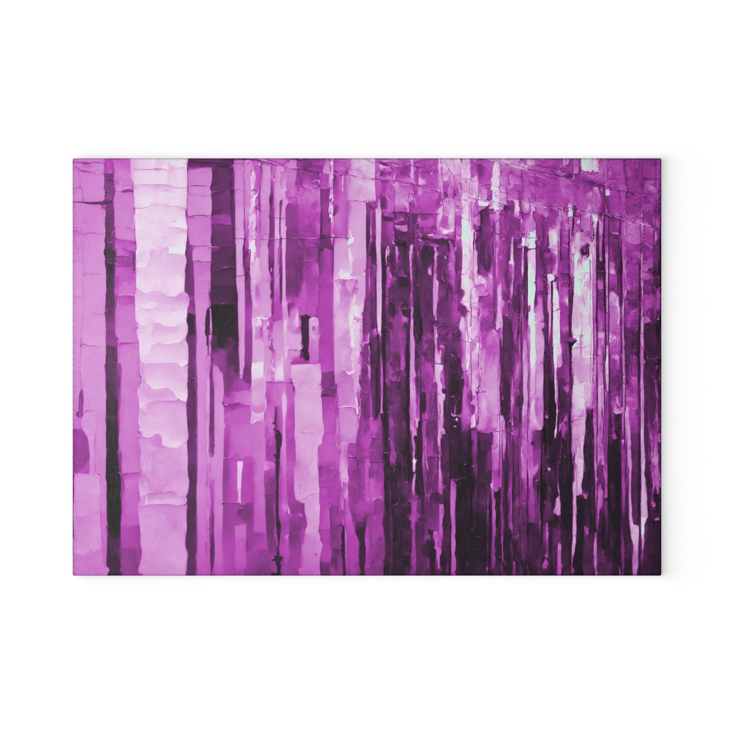 Striped Powder Lavender 8" x 11" Glass Cutting Board