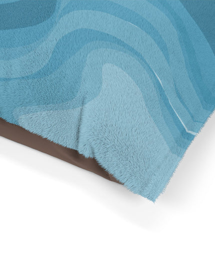 Sky Blue Wavey 28" × 18" Pet Bed