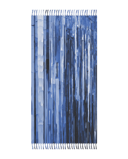 Striped Deep Blue 38" × 81" Boho Beach Cloth