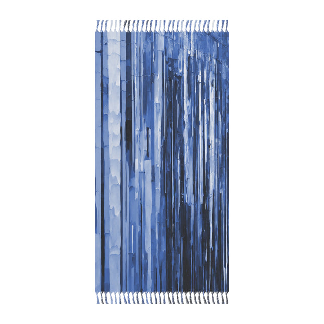 Striped Deep Blue 38" × 81" Boho Beach Cloth