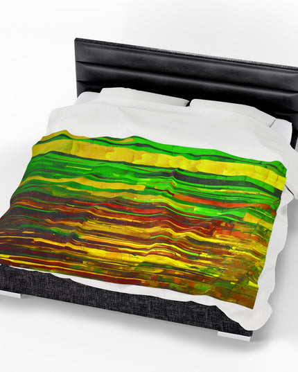 Striped Beta Velveteen Plush Blanket, 60" x 80"