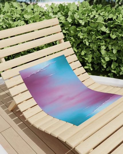 Wine Sea Blue Fog Beach Towel, 18" x 27"