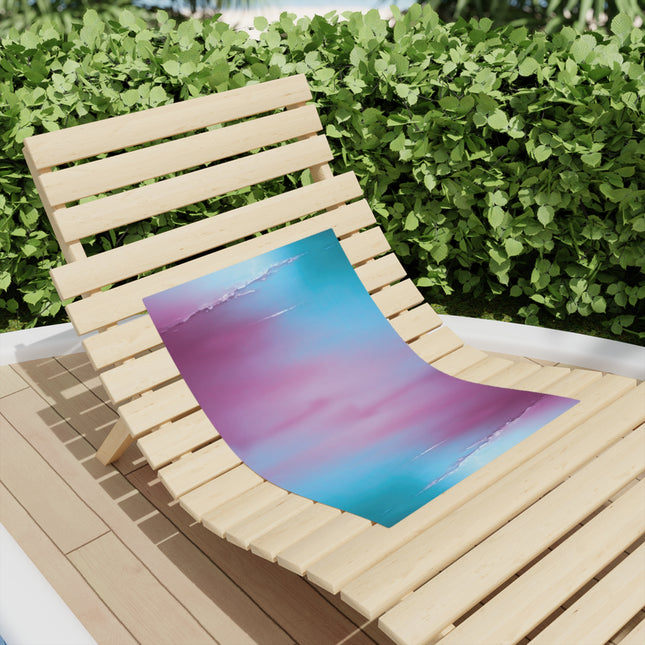 Wine Sea Blue Fog Beach Towel, 18" x 27"