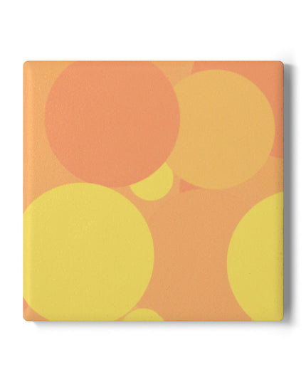 Pastel Bright Oranges Patches 4" x 4" Square Ceramic Coaster