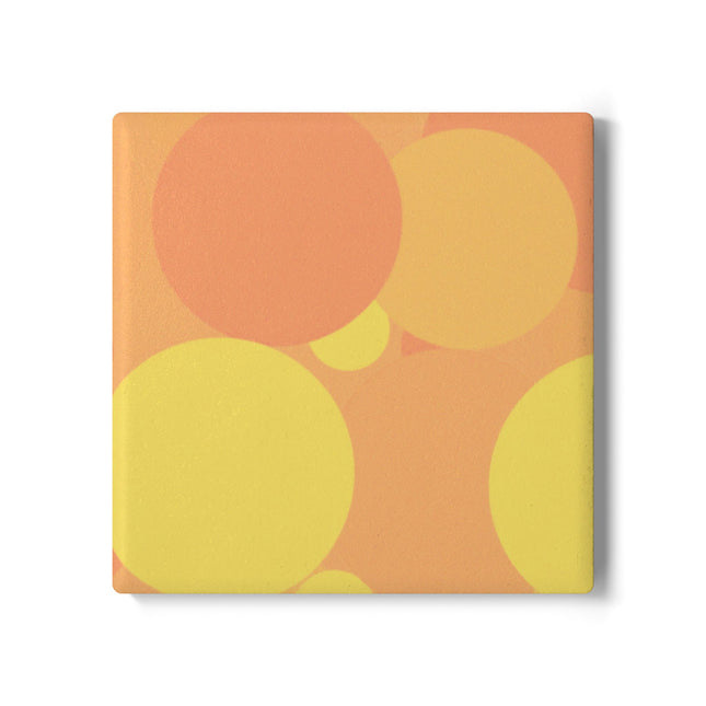 Pastel Bright Oranges Patches 4" x 4" Square Ceramic Coaster