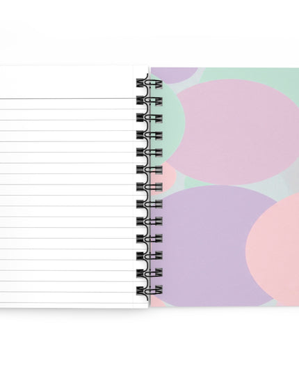 Pastel Peach and Soft Green Patches Spiral Bound Journal, 5" x 7" 150 pages
