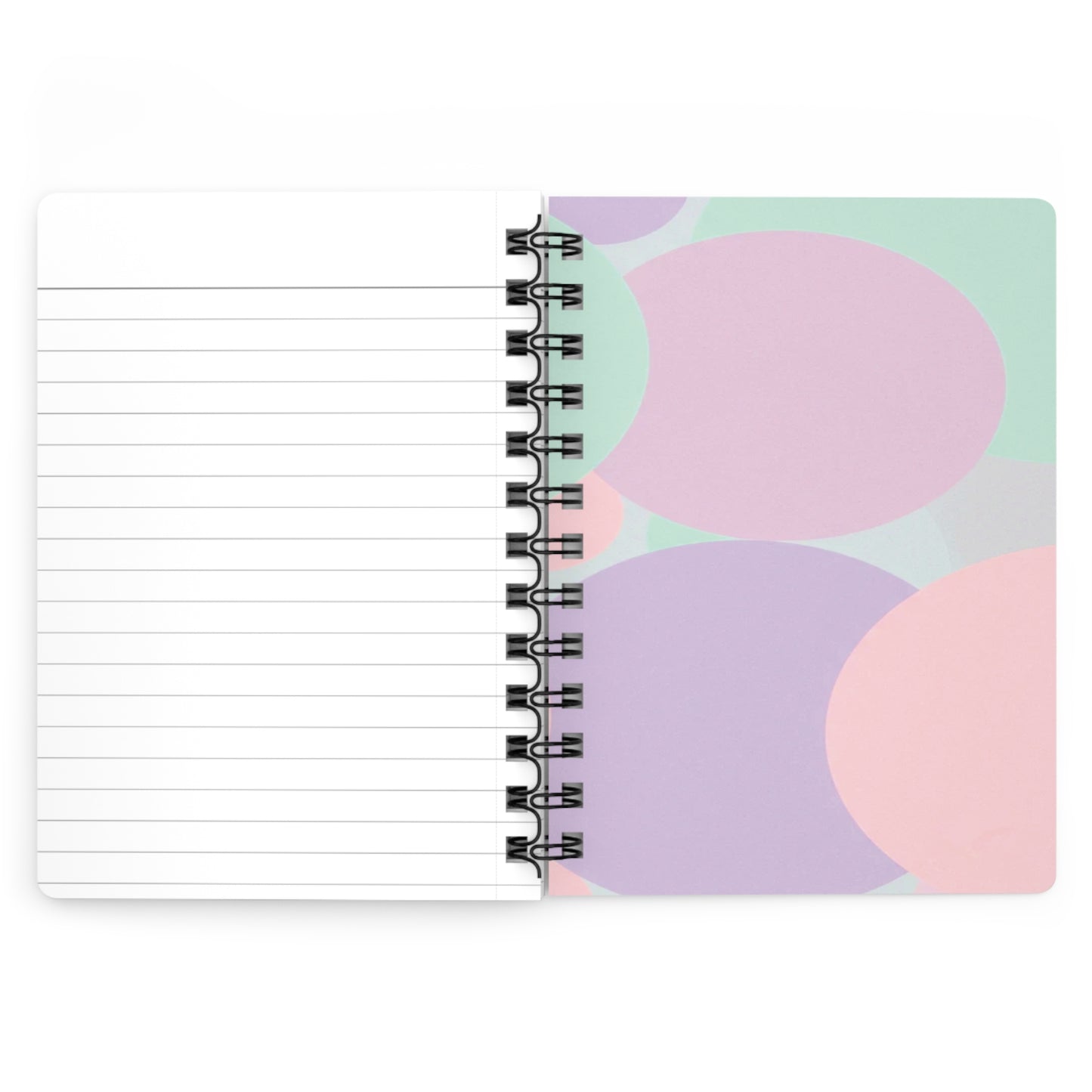 Pastel Peach and Soft Green Patches Spiral Bound Journal, 5" x 7" 150 pages
