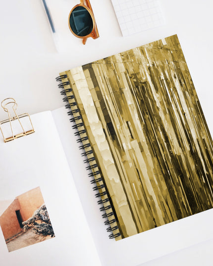 Striped Light Brown Spiral Notebook - Ruled Line, 6" x 8", 118 pages