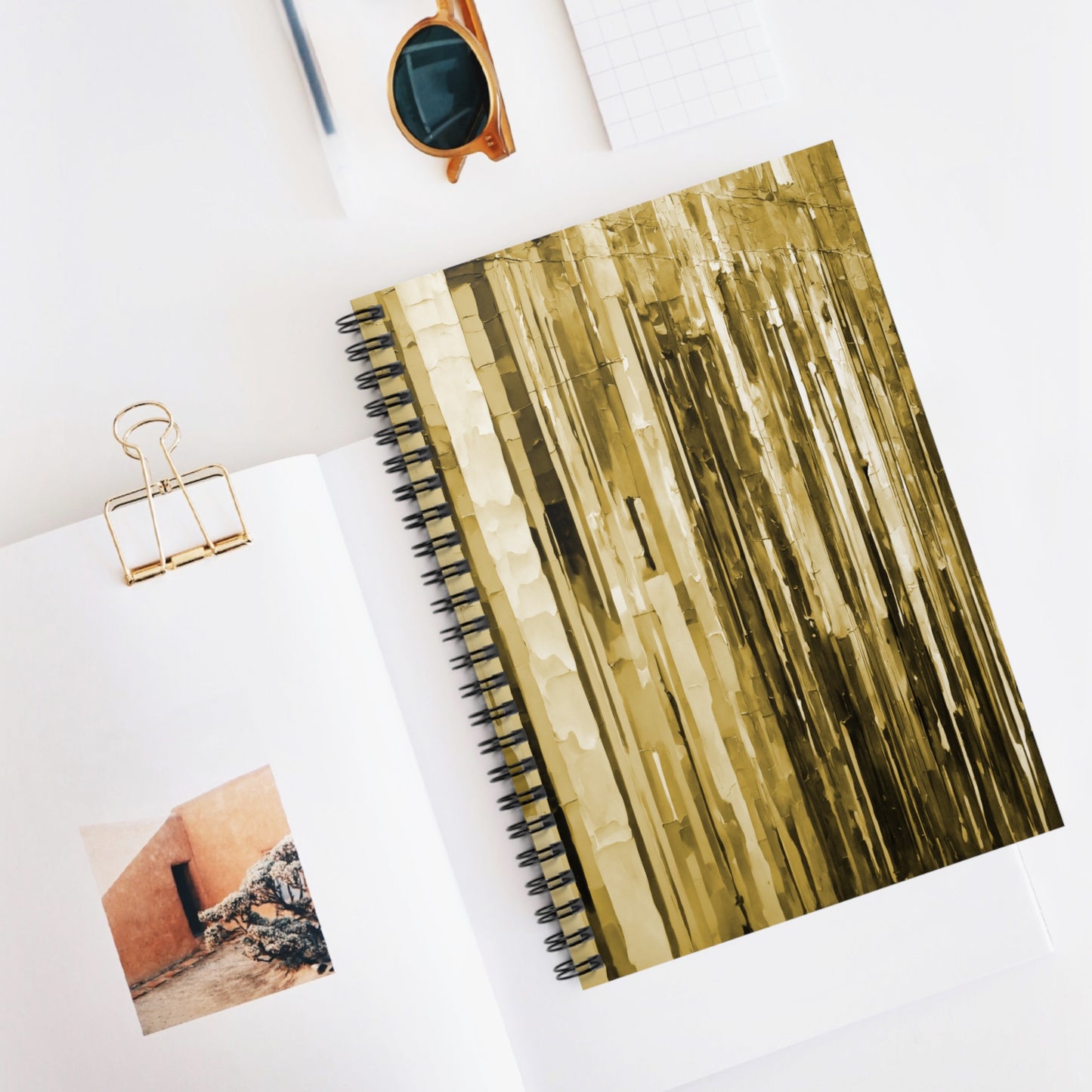 Striped Light Brown Spiral Notebook - Ruled Line, 6" x 8", 118 pages