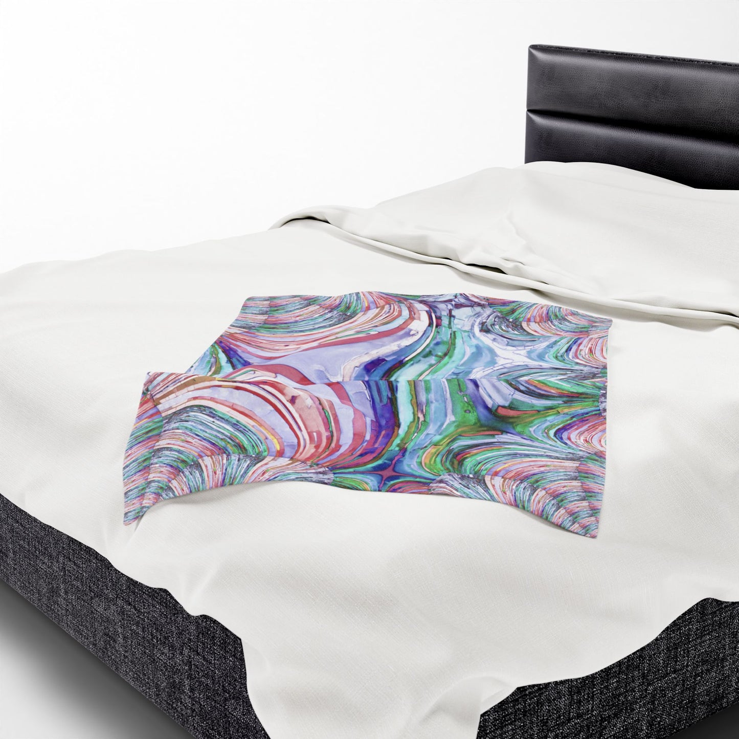 Uzi Spiral Pastels Velveteen Plush Blanket, 30" x 40"