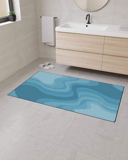 Sky Blue Wavey 36" x 60" Heavy Duty Floor Mat