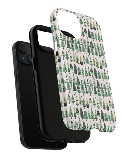 Mini Vintage Green Trees Iphone 15 Tough Magnetic Cases