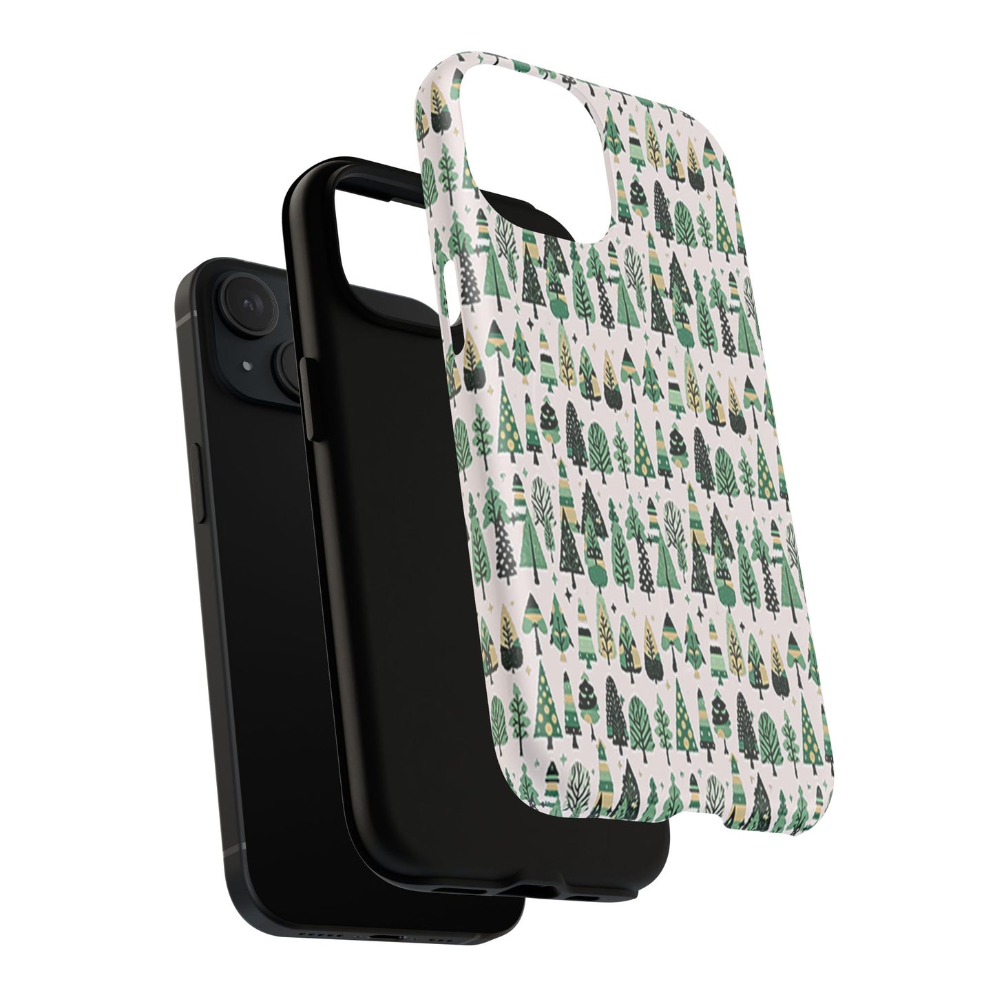 Mini Vintage Green Trees Iphone 15 Tough Magnetic Cases