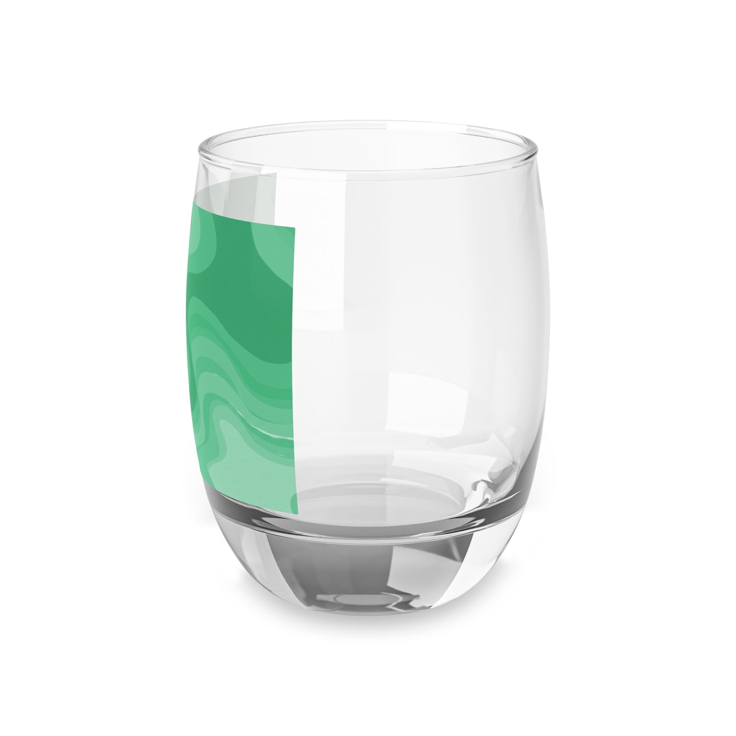 Mint Green Wavey Whiskey Glass, 6 oz