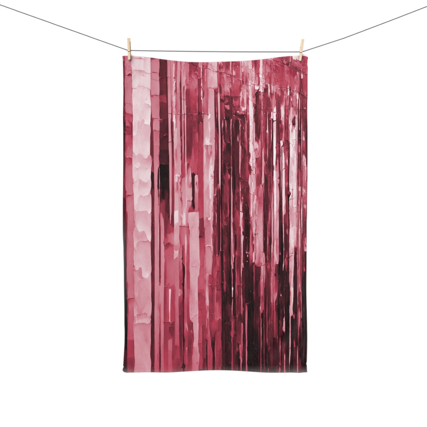 Striped Ruby Hand Towel, 16" x 28"