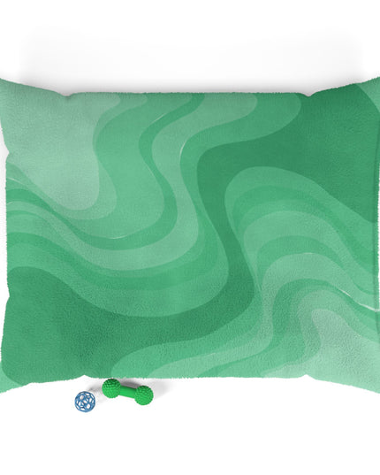Mint Green Wavey 50" × 40" Pet Bed