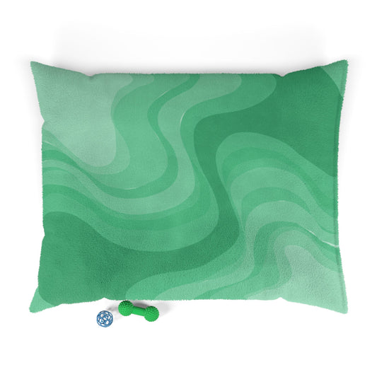 Mint Green Wavey 50" × 40" Pet Bed