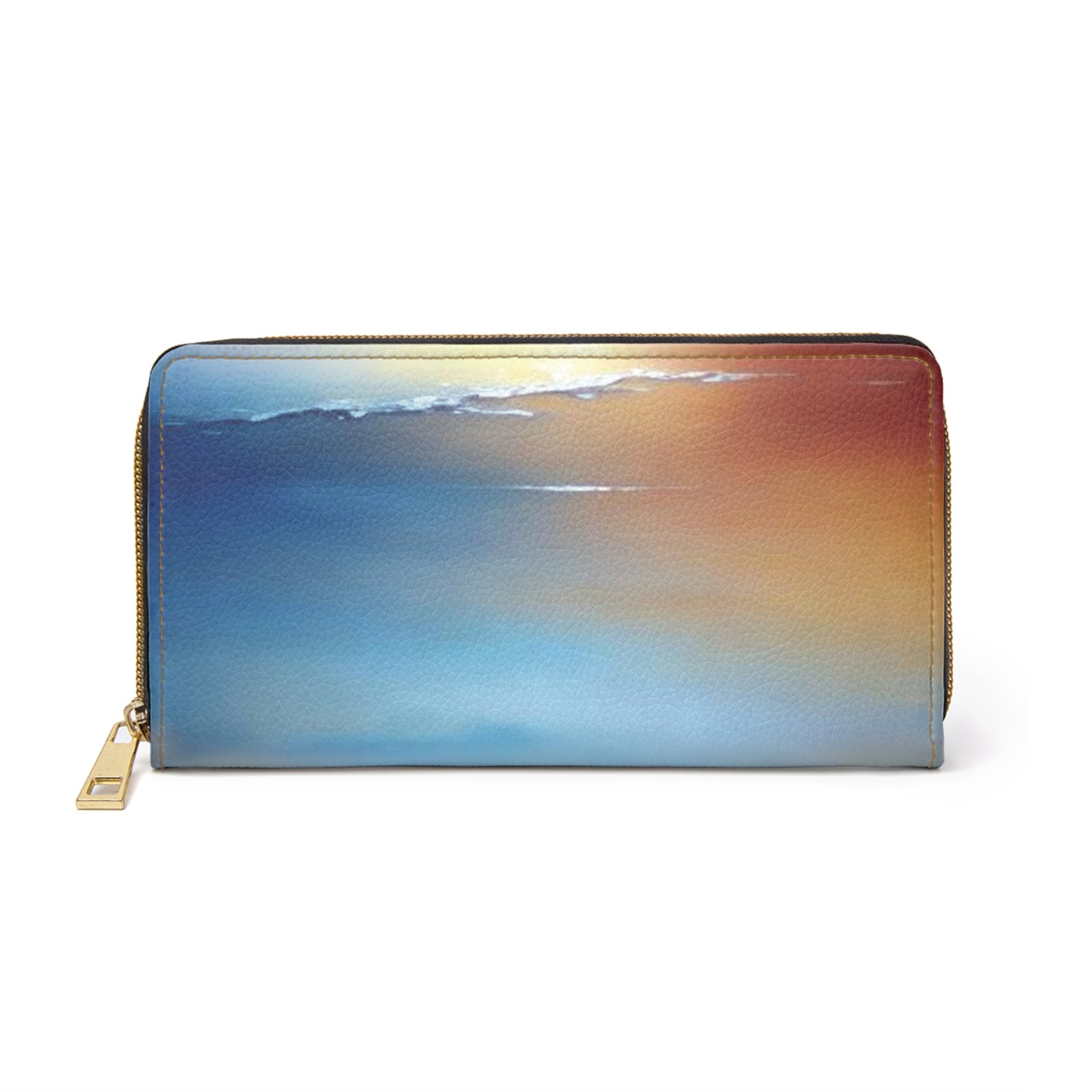 Blue Sea Red Orange Fog Elegant Abstract Zipper Wallet - Stylish & Functional Accessory for Everyday Use