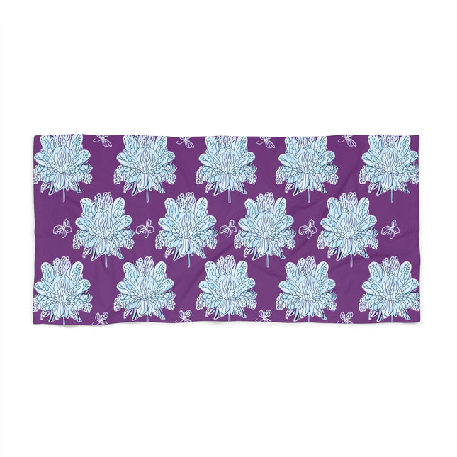 Blue Floral Butterflies 30" x 60" Beach Towel