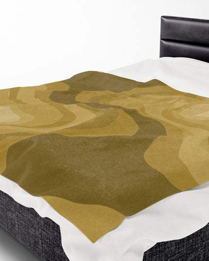 Brown Wavey Velveteen Plush Blanket, 60" x 80"