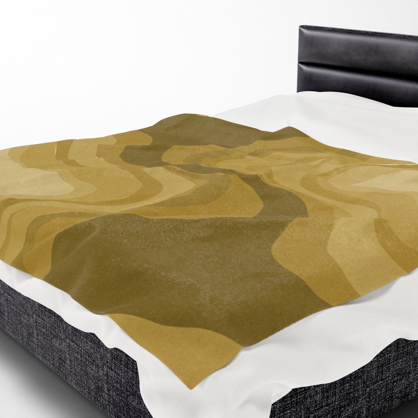Brown Wavey Velveteen Plush Blanket, 60" x 80"