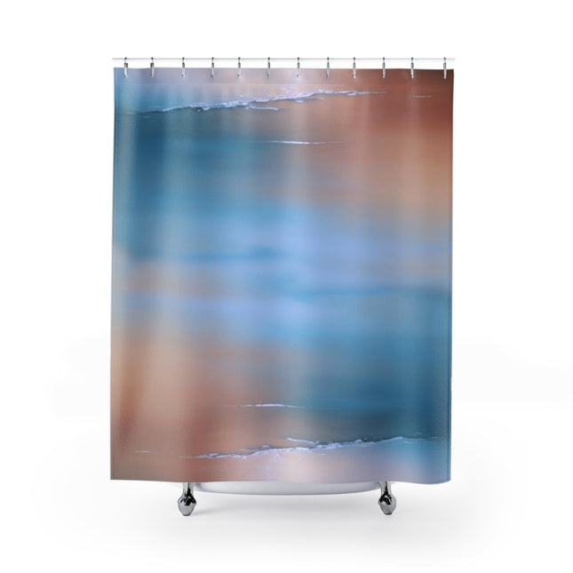 Blue Sea Peach Fog Shower Curtains, 71" x 74"