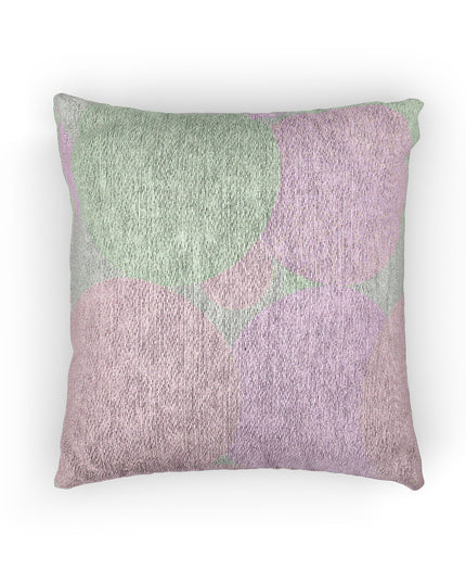 Magenta and Tan Patches Woven Pillow, 17" x 18"