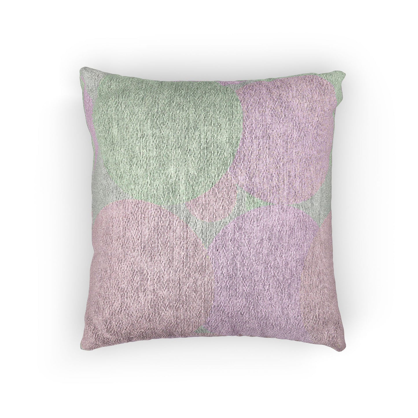 Magenta and Tan Patches Woven Pillow, 17" x 18"
