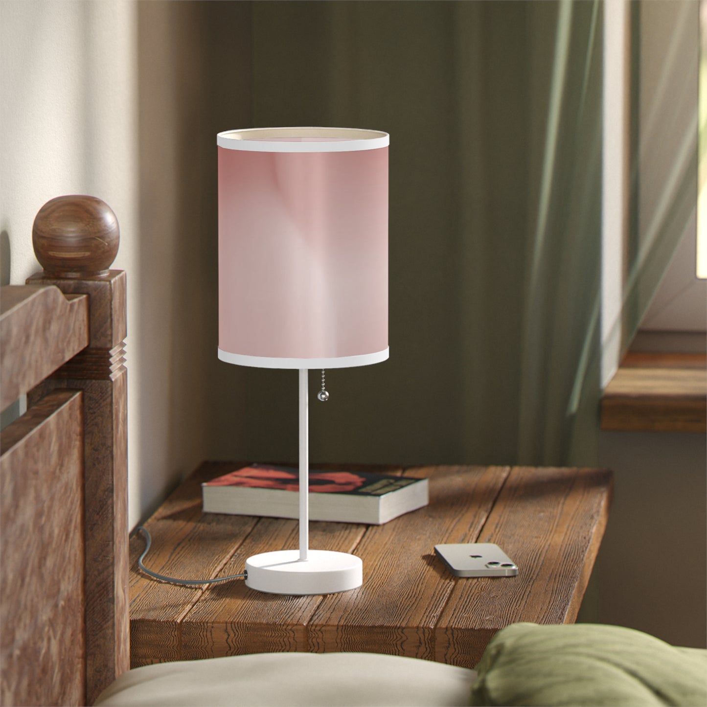 Rose Red Fade Table Lamp on a White or Silver Stand, US|CA plug