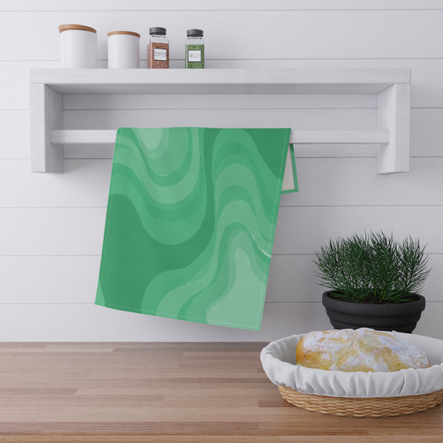 Mint Green Wavey Tea Towels (cotton, poly), 18" x "30