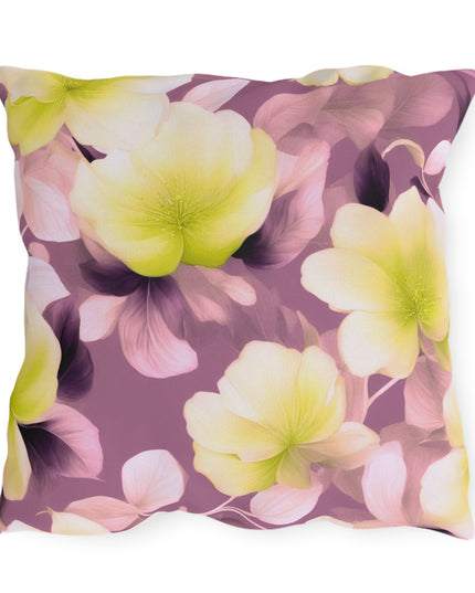 Lemon Blossom Floral Bunch 20" x 20" Outdoor Pillow