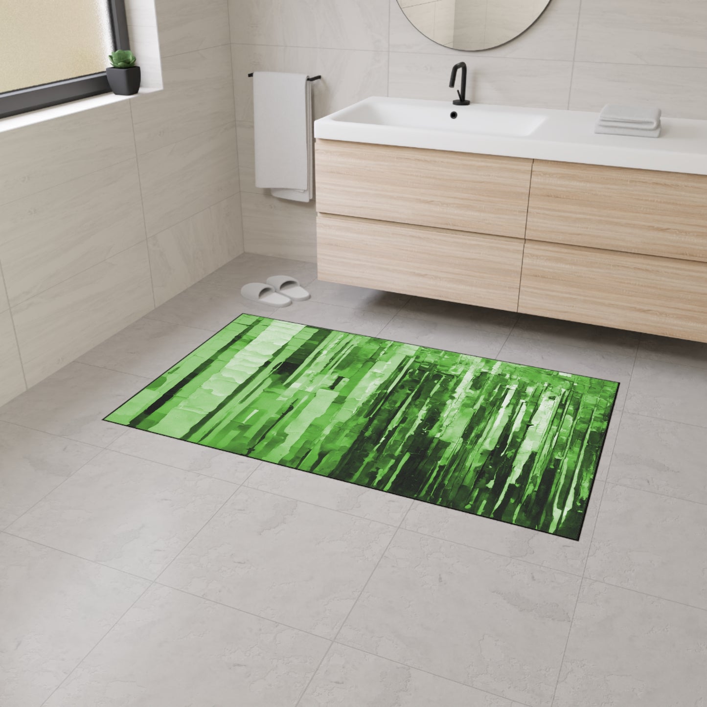 Striped Mint Pastel 36" x 60" Heavy Duty Floor Mat
