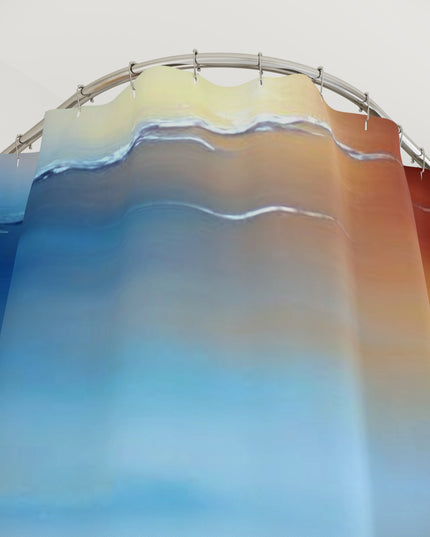 Blue Sea Red Orange Fog Shower Curtains, 71" x 74"