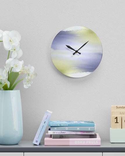 Lavender Sea Golden Fog Acrylic Wall Clock, Round or Square, 10.75" x 10.75"