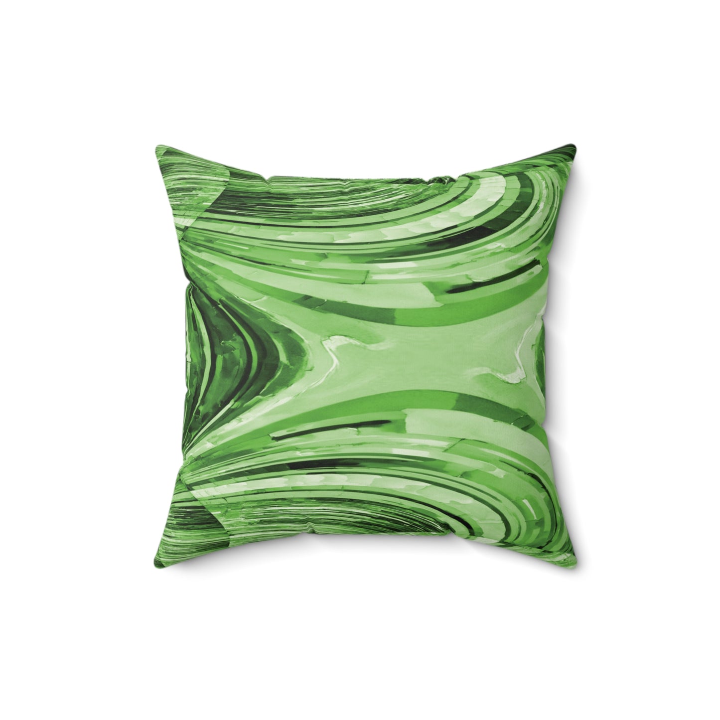 Uzi Spiral Mint Pastel Faux Suede Square Pillow,  16" x 16"
