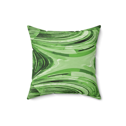 Uzi Spiral Mint Pastel Faux Suede Square Pillow,  16" x 16"