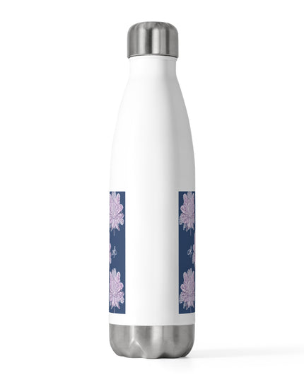 Purple White Floral Butterflies 20oz Insulated Water Bottle