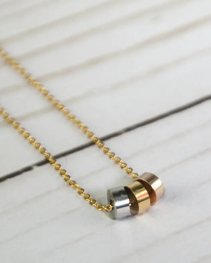 Triple Hoop Necklace- Gold