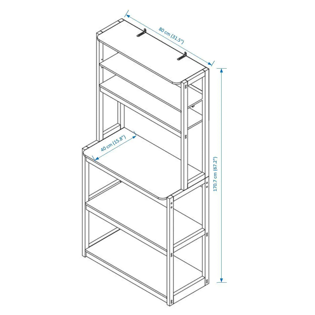 5-Tier Kitchen Storage Rack – Organizer Shelf for Cabinets, Coffee Bars, and Microwaves