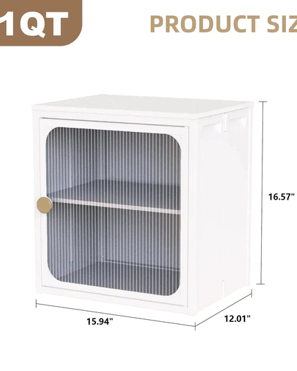 Sturdy Foldable Cabinet, Steel-wood Combo, Anti-slip, Easy Install, DIY Storage, White