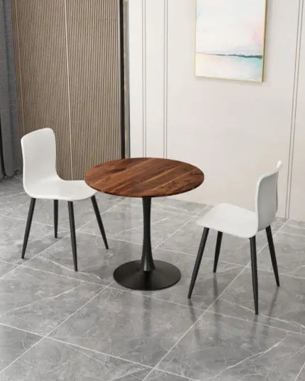 Round Tulip Dining Table, 80cm, Natural Wood, 1pc