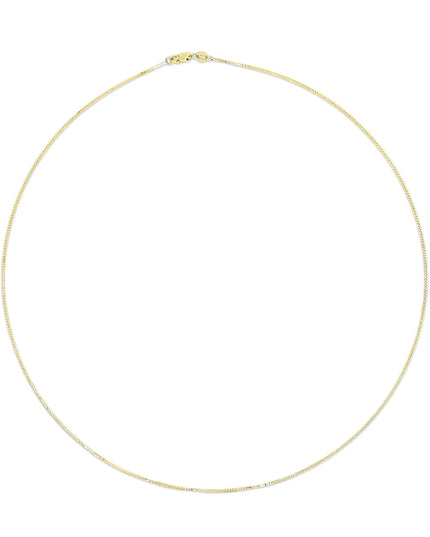 Unisex Solid 14K Gold 0.75mm Classic Box Chain Necklace