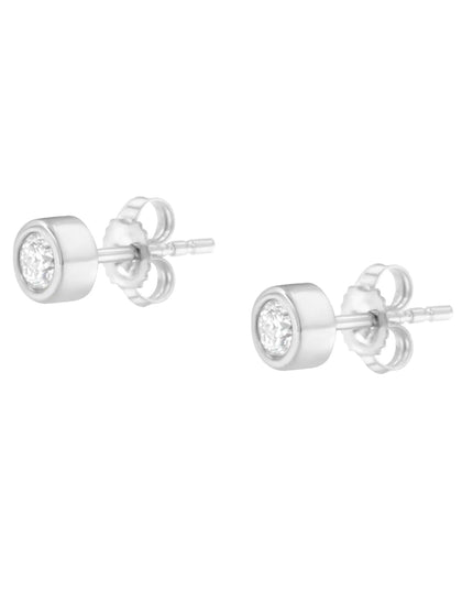 10K Gold 1/4 Cttw Round Brilliant-Cut Near Colorless Diamond Bezel-Set Stud Earrings (H-I Color, I1-I2 Clarity)