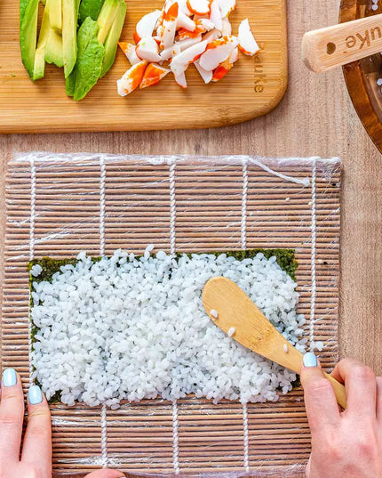 Bamboo Sushi Kit: 2 Mats, 5 Pairs Chopsticks, Rice Paddle, Spreader