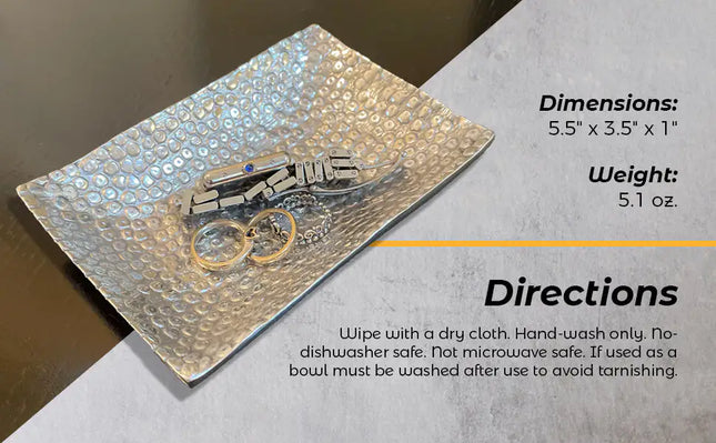 Aluminum Decorative Multi-Purpose Soap Dish / Jewelry Bowl